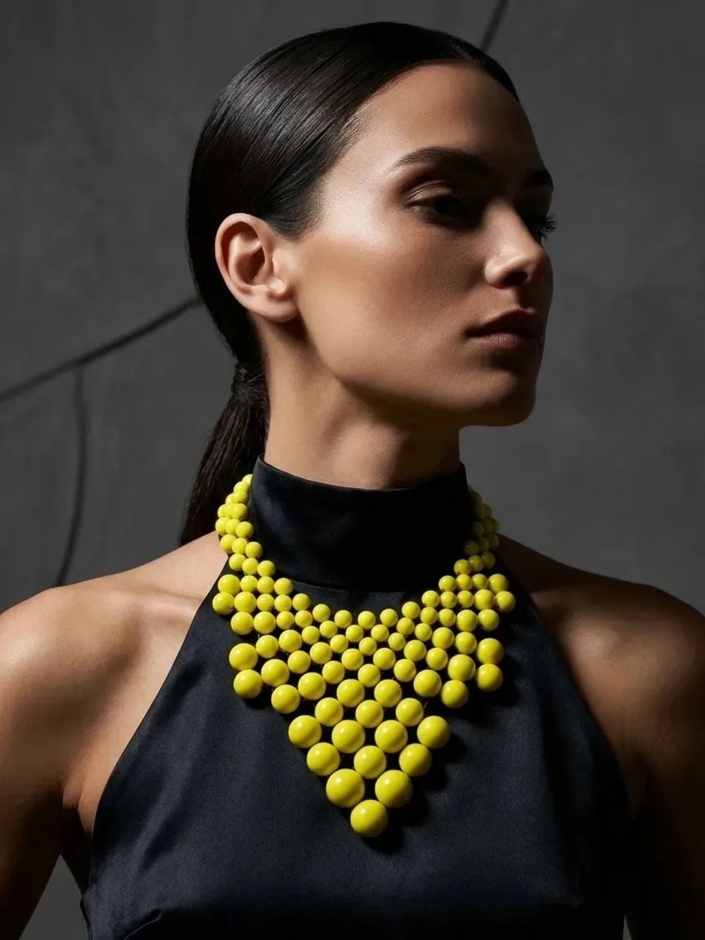 Yellow Statement Bib Necklace